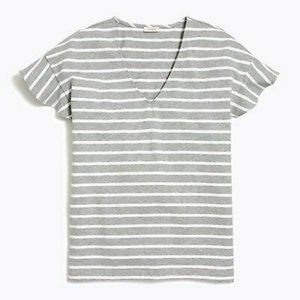 J Crew Factory Heather Gray Striped Flutter Sleeve.  Size M.
